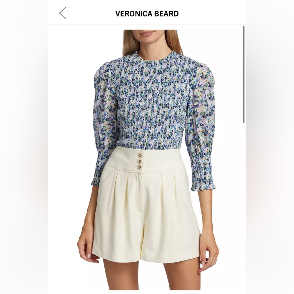 Veronica Beard Blue Floral Top